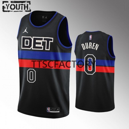 Maillot Basket Enfant Detroit Pistons Jalen Duren 0 Jordan 2022-23 Statement Edition Noir Swingman